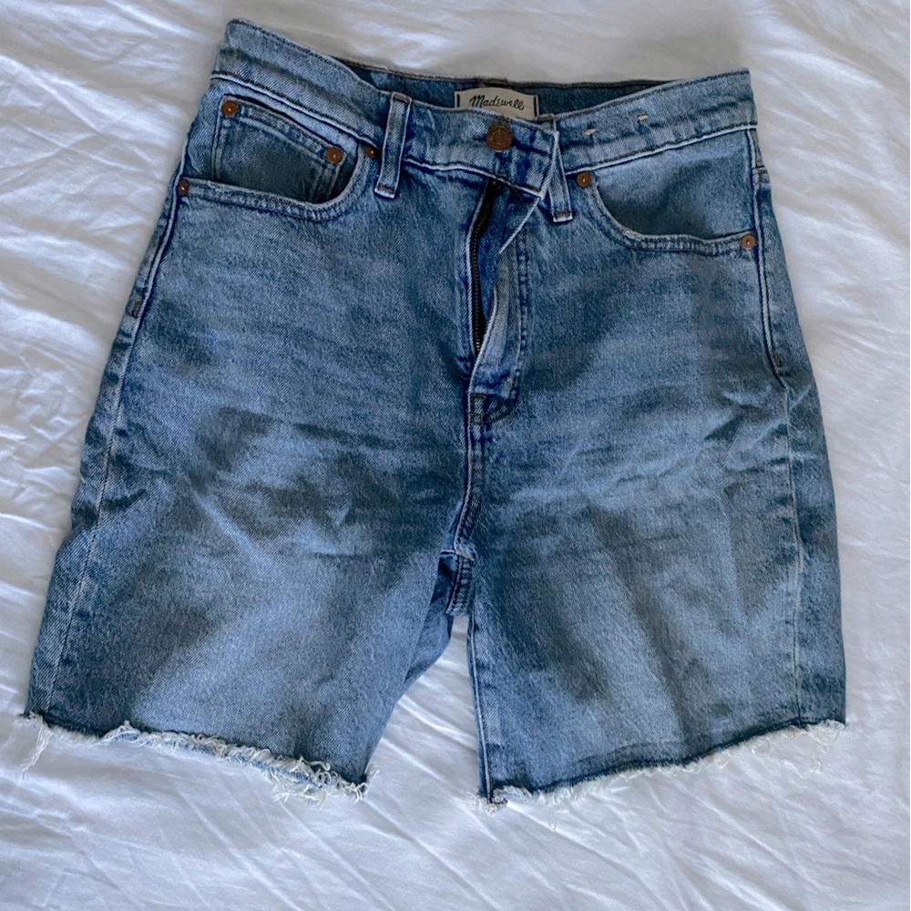Madewell High Rise Mid Length Denim Jean Shorts